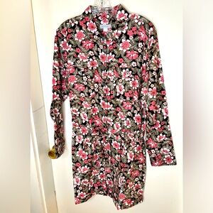 Outerknown Floral Long Sleeve Romper, Size Large,  Linen & Organic Cotton NWT